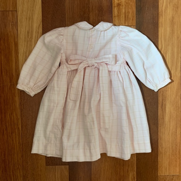 Toddler Girls Pink Long Sleeve Smocked Peter Pan Collar Dress 2T - Picture 5 of 5